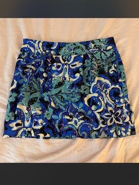 Forever 21 Blue Teal Floral Mini Skirt